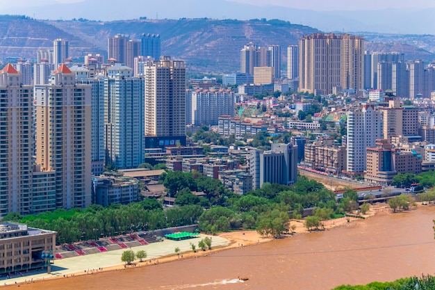 Paysage de la ville de Lanzhou, province du Gansu, Chine