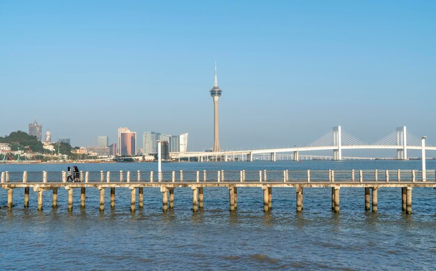 Paysage de la ville moderne de Zhuhai en Chine