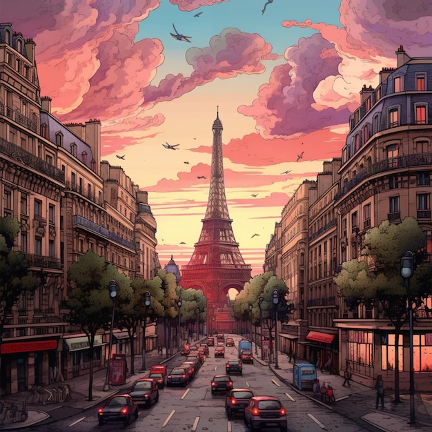 paysage de la ville parisienne