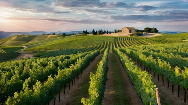 Paysage viticole en Toscane, en Italie