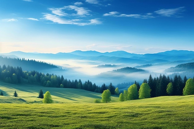un paysage avec une vue sur les montagnes et la vallée