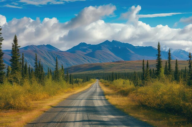 Des paysages sur l'autoroute de Denali en Alaska Filtre Instagram