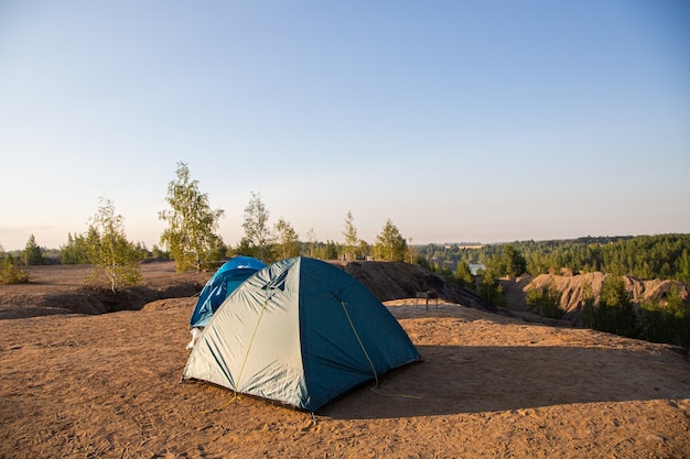 Paysages des carrières de Konduki dans la région de Tula