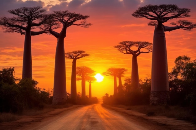 Des paysages époustouflants dans l'avenue des baobabs à Madagascar