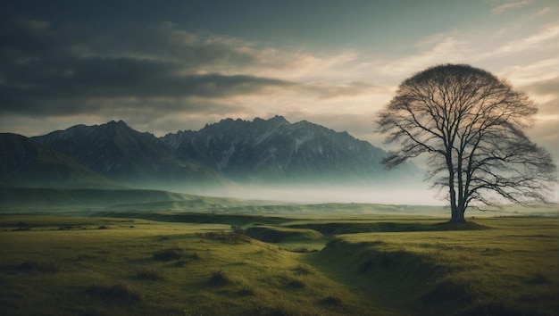 Des paysages paisibles en arrière-plan