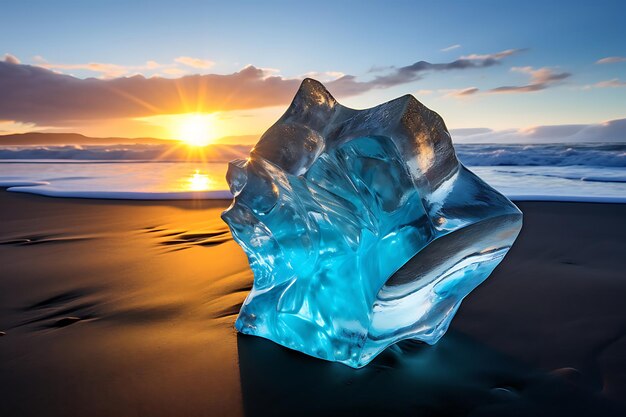 Paysages de plage glacée