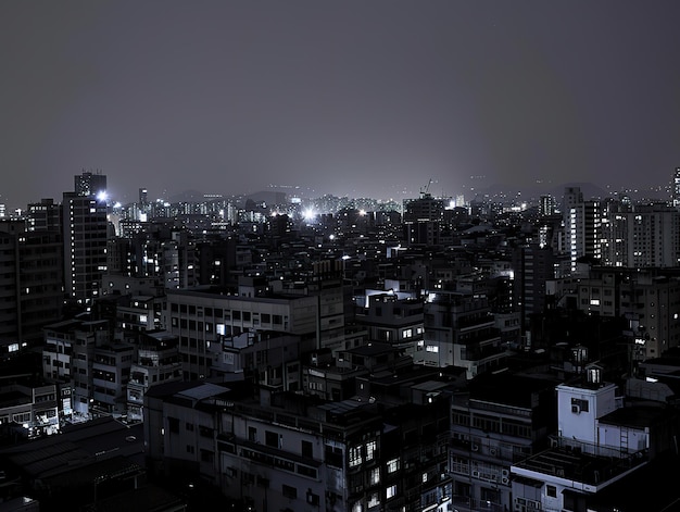 Des paysages urbains au crépuscule, des lumières scintillantes dans la jungle urbaine, une vie animée, gelée.