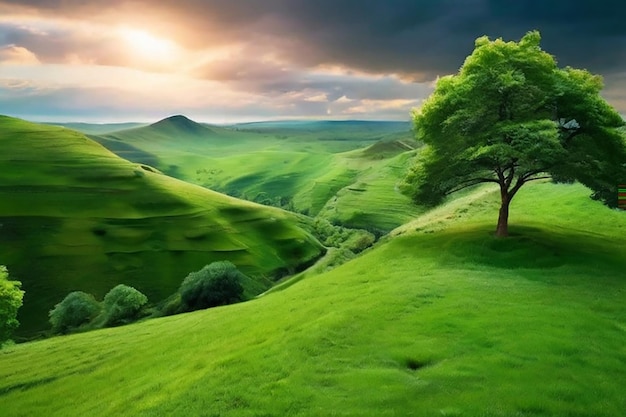 des paysages verts à couper le souffle de haute définition photographique