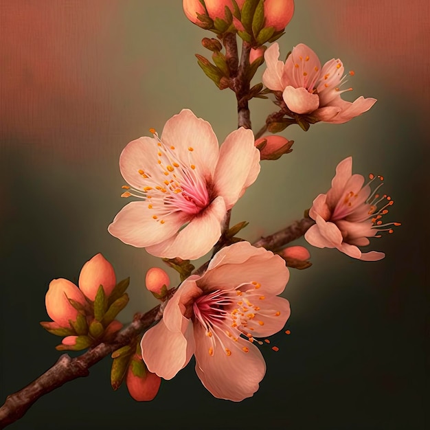 Peach fleurs