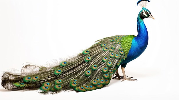 Photo peacock est isolé sur un fond blanc ai generative