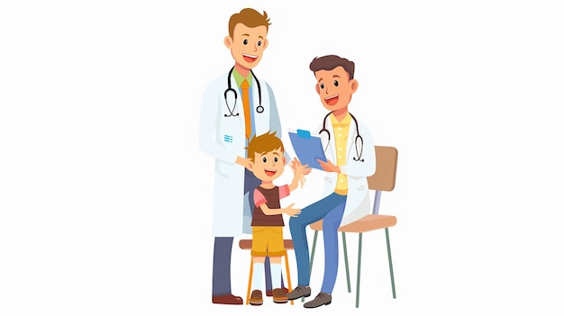 Les pédiatres jouent avec les petits enfants.