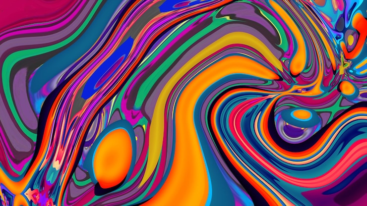 Photo une peinture abstraite colorée d'un liquide de couleur arc-en-ciel
