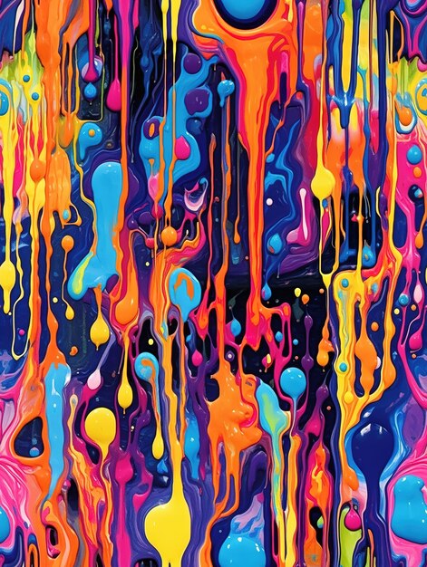 Peinture abstraite colorée avec des taches de peinture multicolores