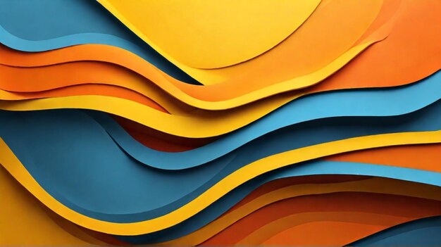 Photo une peinture abstraite colorée d'une vague avec des couleurs orange et bleue