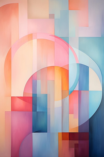 peinture abstraite d'un dessin abstrait coloré avec une forme circulaire générative ai