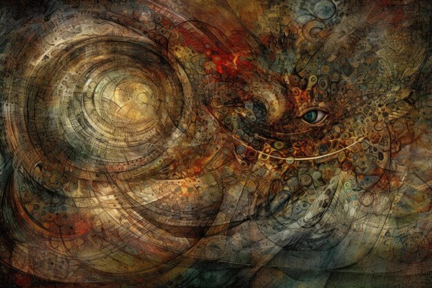 Une peinture abstraite avec un dessin en spirale Generative AI