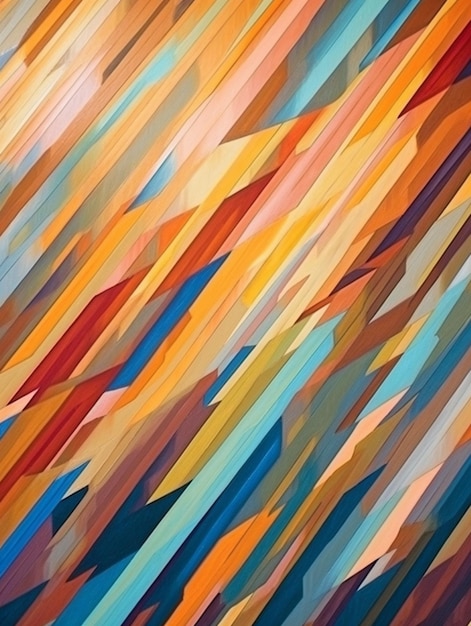 Peinture abstraite d'un fond coloré avec beaucoup de lignes générative ai