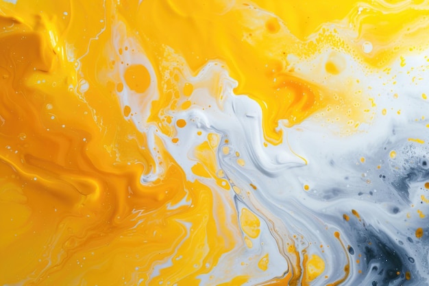 Peinture abstraite jaune et blanche