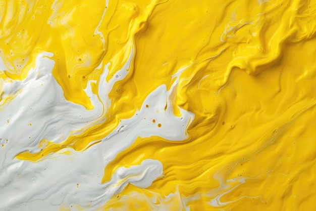 Peinture abstraite jaune et blanche