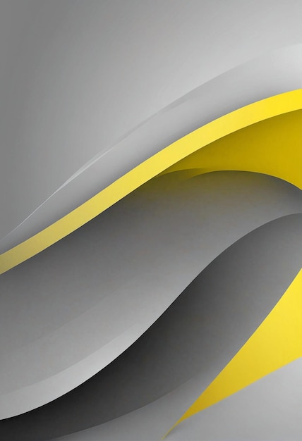 Photo une peinture abstraite jaune et grise d'une structure incurvée