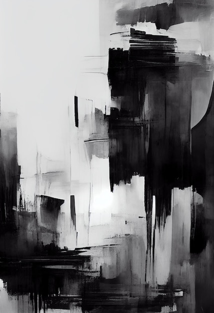 Peinture abstraite noir et blanc couleur Art moderne, peinture aquarelle, impression d’Art, peinture à l’huile