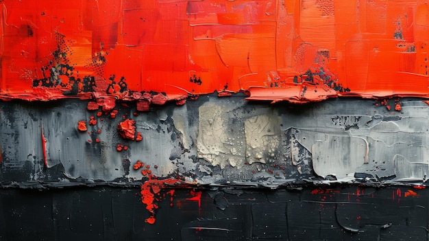 Cette peinture abstraite présente un mélange de couleurs vives avec une texture unique qui est inspirée par l'expressionnisme