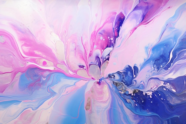 peinture abstraite rose blanc et bleu la couleur violette par personne dans le style de formatio fluide