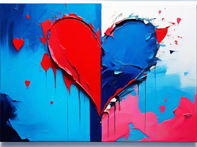 Peinture abstraite de rupture le jour de la Saint-Valentin