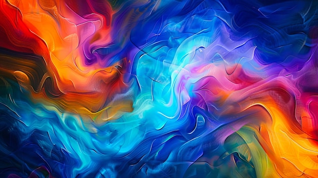 Peinture abstraite avec des tourbillons colorés