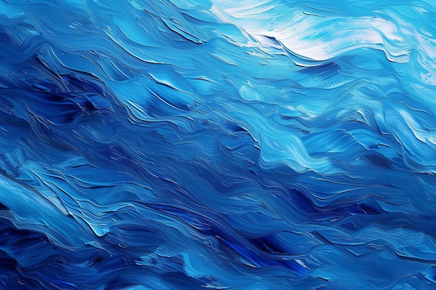 Peinture abstraite des vagues bleues de l'océan