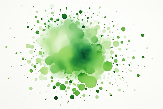 une peinture abstraite verte et jaune d'un cercle vert et vert