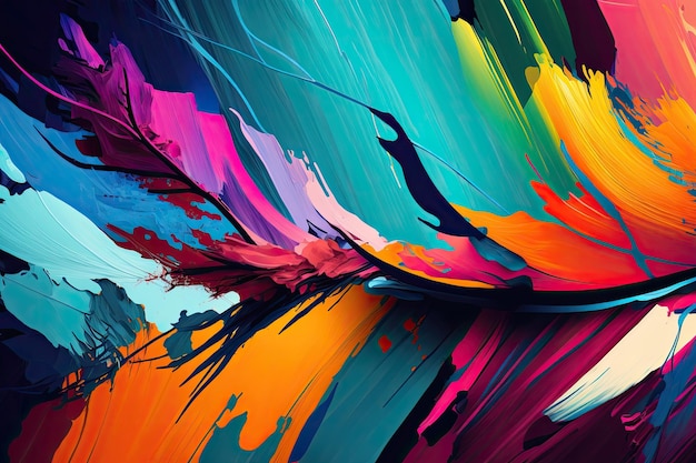 Peinture abstraite vibrante et colorée Generative AI