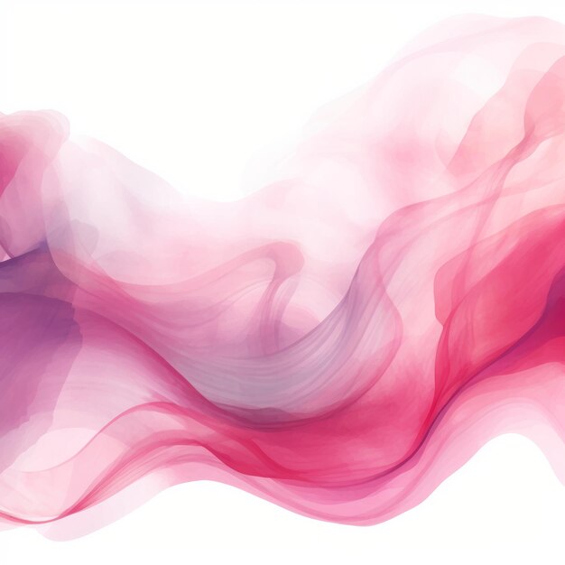 Peinture à l'aquarelle abstraite Arrière-plan sombre couleur de gradient rose avec des lignes de courbe fluide texture et whi
