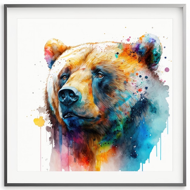 Peinture à l'aquarelle abstraite splash Concept d'ours polaire dans la conception d'une vie large