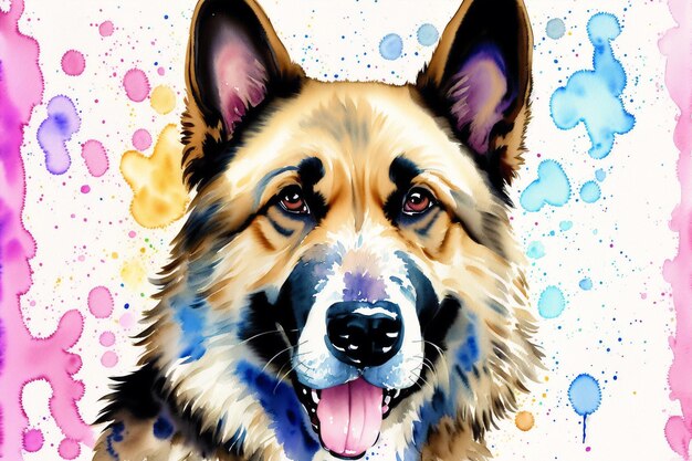 Peinture à l'aquarelle de l'Alaskan Husky énergique et loyal, un véritable chien de traîneau et un compagnon de plein air
