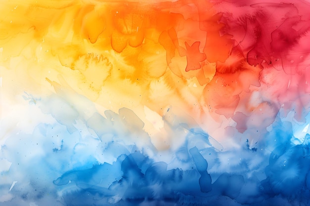 une peinture à l'aquarelle d'un arc-en-ciel avec une main au milieu