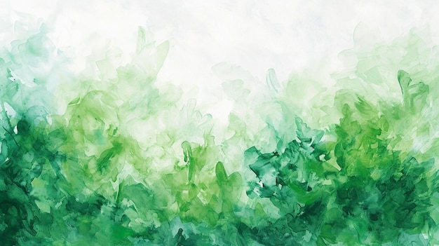 Peinture à l'aquarelle d'un buisson vert avec des feuilles vertes