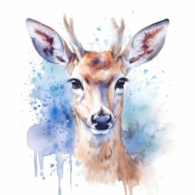 Peinture à l'aquarelle de cerfs