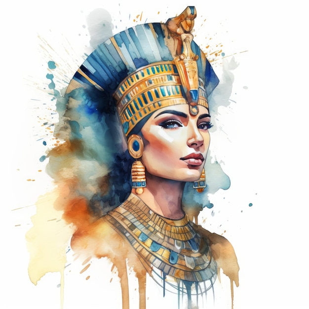 Photo peinture à l'aquarelle de cléopâtre, reine d'égypte