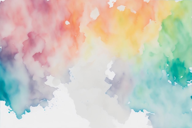 peinture aquarelle colorée avec un fond arc-en-ciel