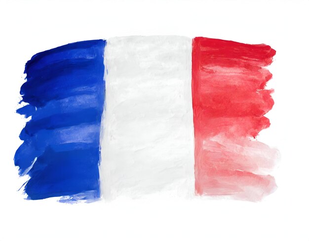 Peinture à l'aquarelle du drapeau de France