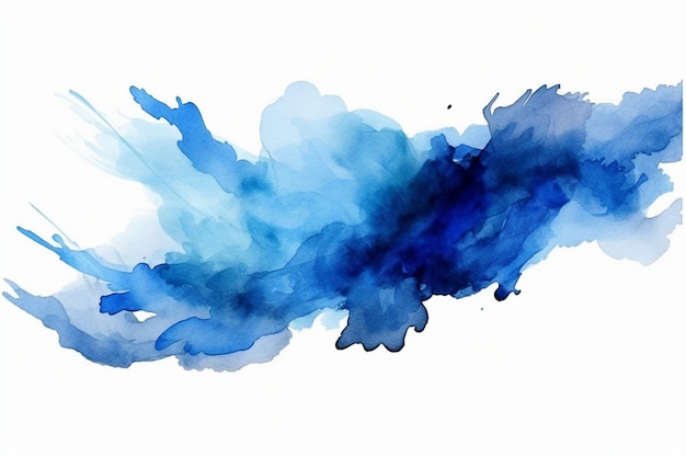 une peinture à l'aquarelle d'encre bleue sur fond blanc