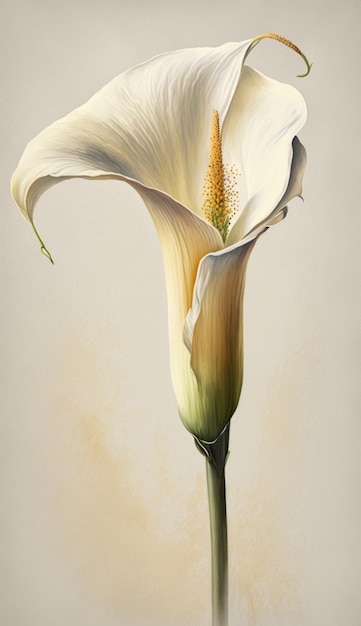 Peinture à l'aquarelle de fleur de Lys Calla