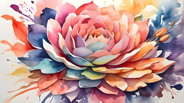 une peinture à l'aquarelle d'une fleur par la pionne