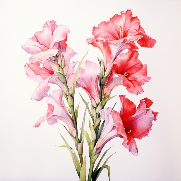 Une peinture à l'aquarelle de fleurs de Snapdragon