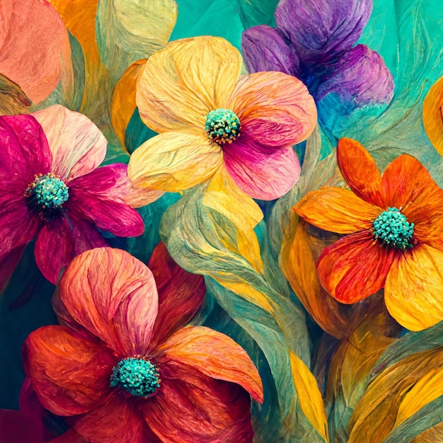 Peinture à l'aquarelle de fleurs