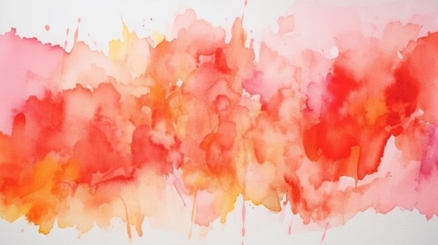 Une peinture à l'aquarelle d'un fond rouge et orange.