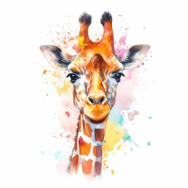 Peinture à l'aquarelle de girafe