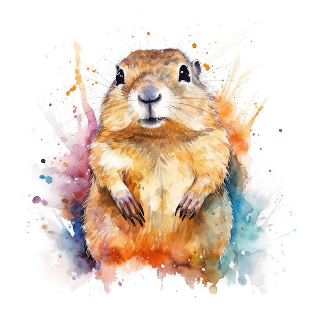 Peinture à l'aquarelle de gopher