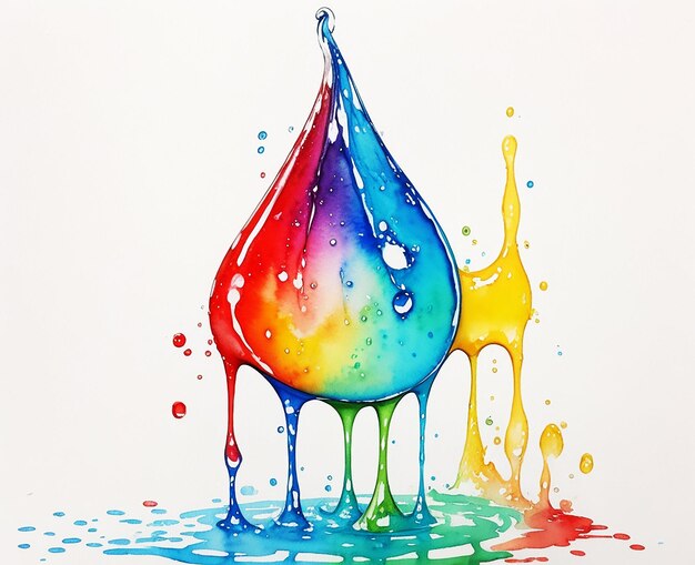 Peinture à l'aquarelle de goutte d'eau multicolore naturelle sur papier image de papier peint HD